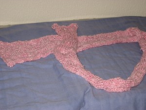 Hand-Knit Peony Bananiere Scarf - Click to buy me on Etsy!