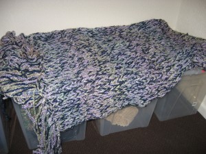 Hand Knitted Lavender Afghan - Click to buy me on Etsy!